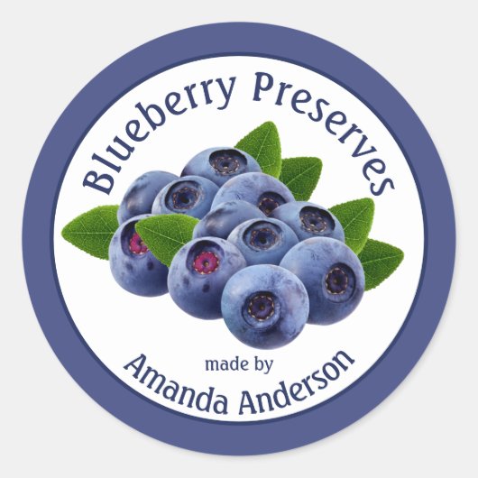 Blueberry bewaart 3" Circle Food Label (Voorkant)
