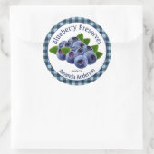 Blueberry bewaart Plaid 3" Circle Food Label (Tas)