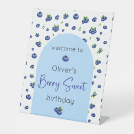 Blueberry Birthday Berry Sweet Welkom Reclamebord Met Voetstuk