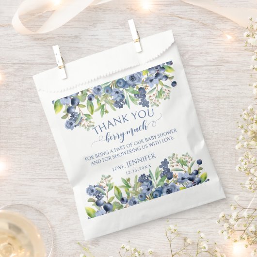 Blueberry bloemenbabyboy douche snoep gunsttassen bedankzakje (Geknipt)