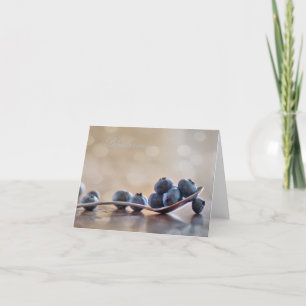 Blueberry Bokeh Note Card Bedankkaart