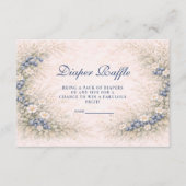 Blueberry Botanical Frame Diapper Raffle Informatiekaartje (Voorkant)