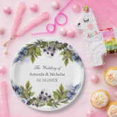 Blueberry bruiloft gepersonaliseerd papieren bordje (Feest)
