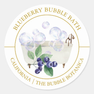 Blueberry Bubble Bath-label Ronde Sticker