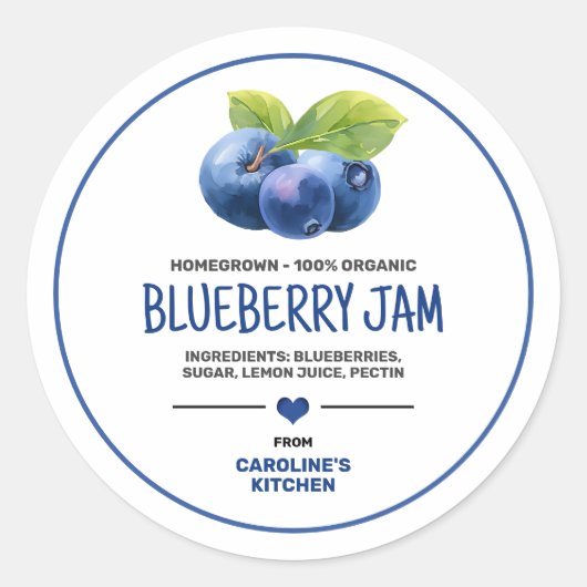 Blueberry Canning Jar Label (Voorkant)