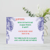 Blueberry Colour Tree Elegant Gothic Halloween Kaart (Staand voorkant)