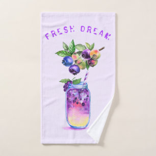Blueberry Cool Boire Fruits Ensemble de serviettes