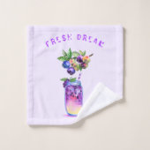 Blueberry Cool Boire Fruits Ensemble de serviettes (Gant de toilette)