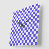 Blueberry cream checkered pattern vierkante klok (Hoek)