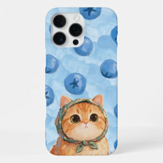 Blueberry Cute Cat Phone Case Kawaii Kitten iPhone 16 Pro Max Hoesje