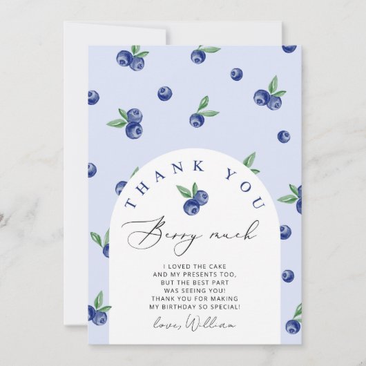 Blueberry dank u bes veel dank u kaart (Voorkant)