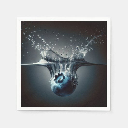 Blueberry duikt in het water servet (Voorkant)