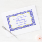 Blueberry en citroenjam blauw voedsellabel sticker (Envelop)