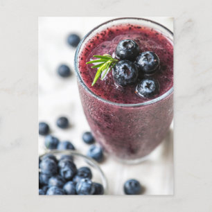 Blueberry Fruit Smoothie Close-up Foto Briefkaart