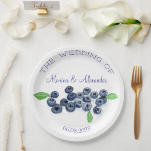 Blueberry Fruits Wedding Party Papieren Bordje