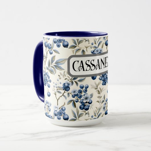 Blueberry gepersonaliseerde mok (Voorkant links)