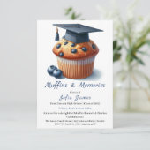 Blueberry Graduation Cupcake Brunch Celebration Kaart (Staand voorkant)
