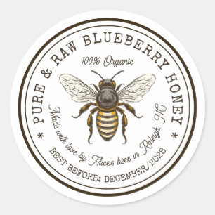 Blueberry honing inblikken sticker met bij