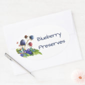 Blueberry Jam behoudt conservenlabel Ovale Sticker (Envelop)