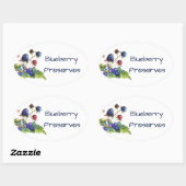 Blueberry Jam behoudt conservenlabel Ovale Sticker (Vel)