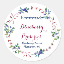 Blueberry Jam behoudt conservenlabel Ronde Sticker