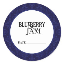 Blueberry Jam Canning Lid Labels