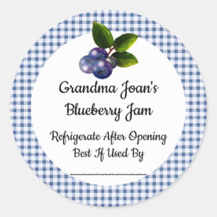 Blueberry Jam Custom Canning Jar Product Sticker