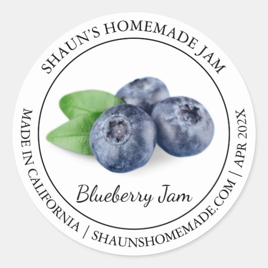 Blueberry Jam Modern label (Voorkant)