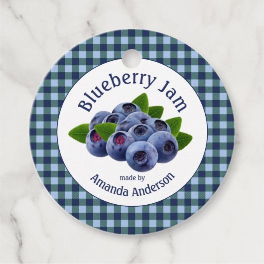 Blueberry Jam Plaid Bedankjes Labels (Voorkant)