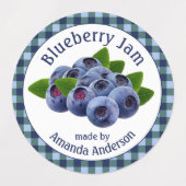 Blueberry Jam Plaid Circle Eetlabel Labels (Design 1)