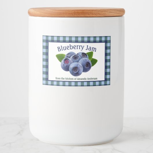 Blueberry Jam Plaid H Étiquette alimentaire (Devant)