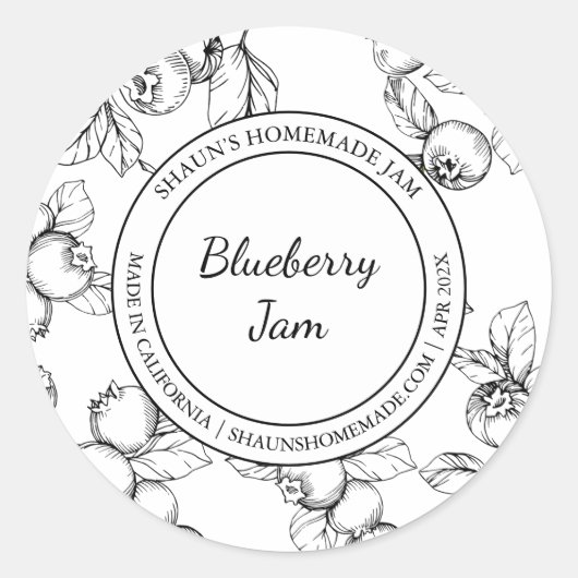 Blueberry Jam Sketch Modern label (Voorkant)