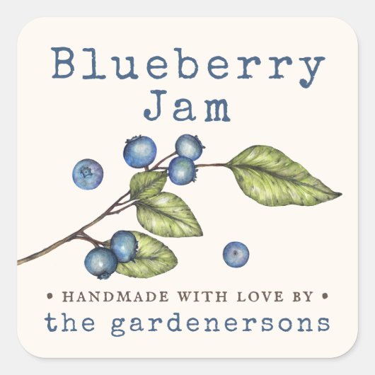 Blueberry Jam Vierkante Sticker (Voorkant)