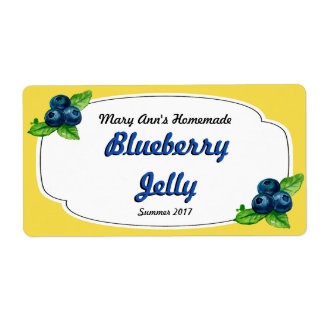 Blueberry Jelly Canning Étiquettes
