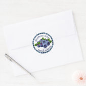 Blueberry Jelly Plaid 1.5" Circle voedsellabel Ronde Sticker (Envelop)