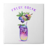 Blueberry Juice Cool Drink Fruits Ceramic Tile Tegeltje (Voorkant)