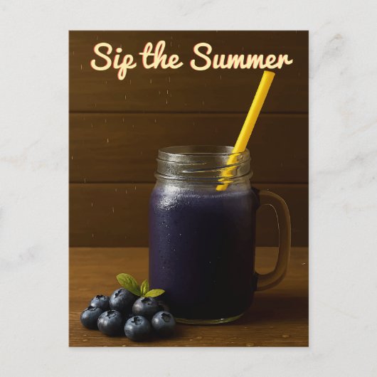 Blueberry Juice - "Sip the Summer" Briefkaart (Voorkant)
