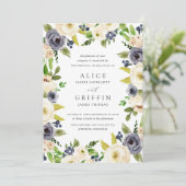 Blueberry Lane Wedding Invitation Kaart (Staand voorkant)