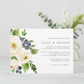 Blueberry Lane Wedding Invitation Kaart (Staand voorkant)