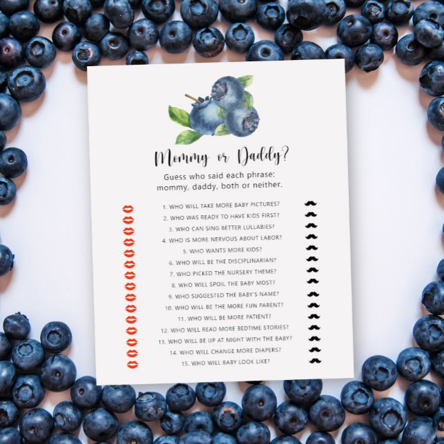 Blueberry - mama of papa baby shower spel (Creator heeft geüpload)