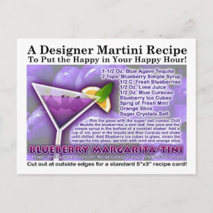 BLUEBERRY MARGARITA RECIPE CARDS BRIEFKAART
