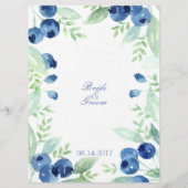 Blueberry Midsummer Rustic Berry Menu Mariage (Dos)