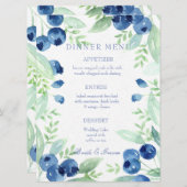 Blueberry Midsummer Rustic Berry Menu Mariage (Devant / Derrière)