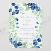 Blueberry Midzomer Rustic Berry Wedding Kaart (Voorkant / Achterkant)