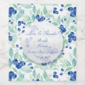Blueberry Midzomer Rustic Wedding Wijn Etiket (Enkel label)