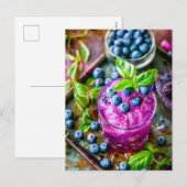 Blueberry Mojito – Zomercocktail Feestdagenkaart (Voorkant / Achterkant)