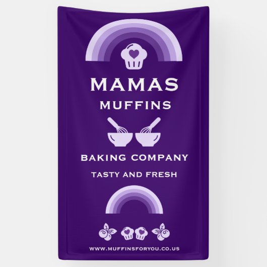 Blueberry Muffin Baker Spandoek (Verticaal)