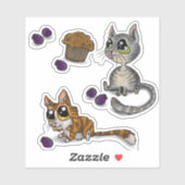 Blueberry Muffin Bloop Katten Sticker (Vel)