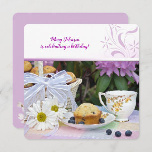 Blueberry muffins verjaardag brunch kaart