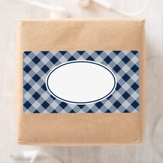 Blueberry Navy Gingham Kitchen Gift Label Labels (Insitu)
